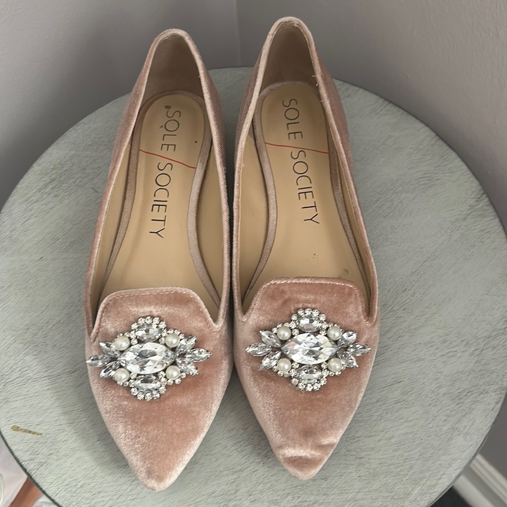 Gently Worn Sole Society Crystal Embellished Flats
